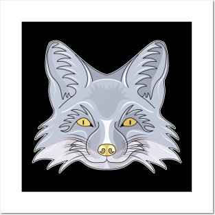 silver fox face Posters and Art